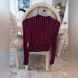 New Designer Urban Outfiters XS Red & Blue Knit Swaeter